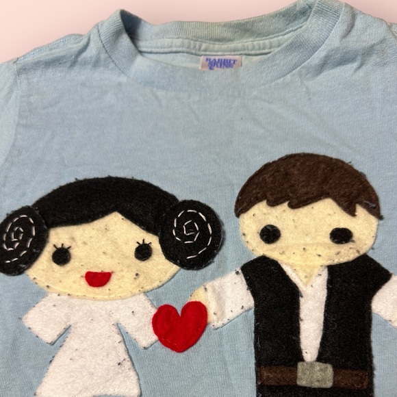Toddler Light Blue Star Wars Luke Skywalker Princess Leia Mi Cielo Tee Size 3 - Picture 4 of 9
